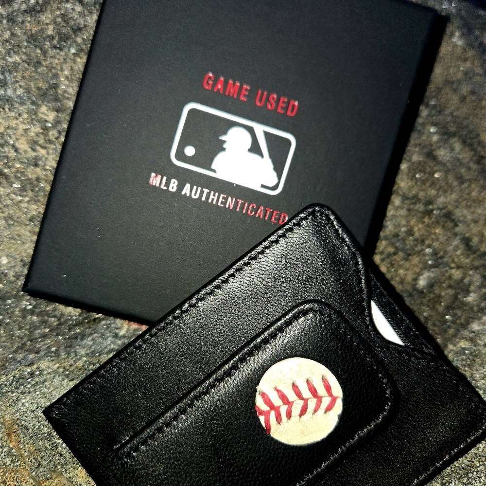 Rangers Authentic Baseball Turned Leather CC Wallet